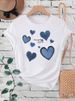 Women Cowboy Heart Print T-Shirt For Valentine's Day Gifts Fashion Crew Neck Short Sleeve T-Shirt Casual Women's Clothing_ecoleips.com