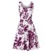 2024 Hot-Selling Women's Fashion European And American Print Summer Beach Round Neck Sleeveless Flared Long Dress_ecoleips.com