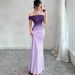 Women's Clothing Fashion Short Sleeve Off The Shoulder Gradient Bodycon Long Dress For Formal & Casual For Women_ecoleips.com