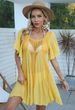 Women's Beach Cover-Up Dress With Asymmetrical Hem, Lightweight Woven Fabric, Boho Chic Summer Dress For Vacation, Swimwear Cover, Loose Fit Tunic_ecoleips.com