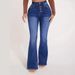 Women's Clothing Multi Button High Waist Elastic Micro Flared Jeans Women's Trousers_ecoleips.com