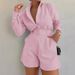 European And American Women's Cross-Border Hot Sale 2024 New Fashion Casual Short Trousers Long Sleeve Shirt Set_ecoleips.com
