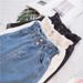 Women's Clothing Thigh Thick Denim Shorts For Women Large Size Fat Mm Elastic Waist Slim Loose Wide Leg A Line Hot Pants Trendy Women_ecoleips.com