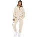 "Urban Ease Zip-Up Hoodie & Pants Set – Women's Long-Sleeve Cotton Blend Lounge Wear (S-XXXL, 9 Colors) – From Coffee Run To Casual Cool"_ecoleips.com