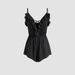 Voya Women's Sexy Style Suspender Home Jumpsuit Summer Deep V-neck Wooden Ear Comfortable Top For Women_ecoleips.com