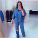 Trendy Distressed Denim Shirt & Jeans Set - Casual Streetwear Two-Piece Outfit For Men & Women (Blue/Light Blue, M/L/XL/XXL)_ecoleips.com