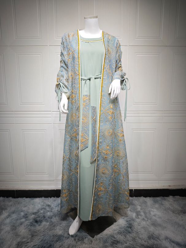 Women's Clothing Jalabiya Muslim Dress Middle East Women's Robe Two Piece Suit Saudi Arabia Dubai_ecoleips.com