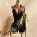 Women's Clothing Women's Retro Gradient Print Mesh Jumpsuit Deep V Neck Metal Decoration Style Layered Ruffle Design_ecoleips.com