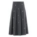 Inspired Crystal-Embellished High-Waist Maxi Skirt – Elegant Pleated Midi Dress With Stretch (S-XL, Spring/Summer)_ecoleips.com