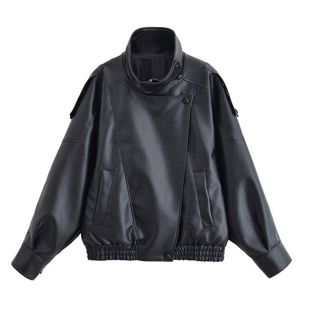 Women's Clothing 2025 Autumn Winter New Personality Street Fashion Versatile Motorcycle Style PU Leather Jacket Coat_ecoleips.com