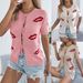 Real Shot Of 2026 Spring/summer Casual Sexy Lip Jacquard Lace-up Knitwear For Valentine's Day, Cross-border_ecoleips.com