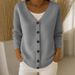 Women's Plaid Long Sleeve Cardigan Sweater – Oversized Casual Knit Pullover For Fall & Winter_ecoleips.com
