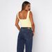 L25T108 European And American Women's Spring Fashion New Casual Slim-fit Patchwork Cropped Solid Color Square-neck_ecoleips.com