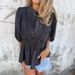 Women's Clothing Summer New Solid Color Round Neck Button Casual Fashion Short Sleeved Shirt_ecoleips.com