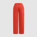 Women's Loose Fit High Waisted Stretch Jeans In Vibrant Orange-Red For Casual Street Style Versatile Styling Potential_ecoleips.com