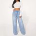 Women's Clothing Women's Denim High Waist Drawstring Loose Wide Leg Light Blue Jeans Women's JEANS_ecoleips.com