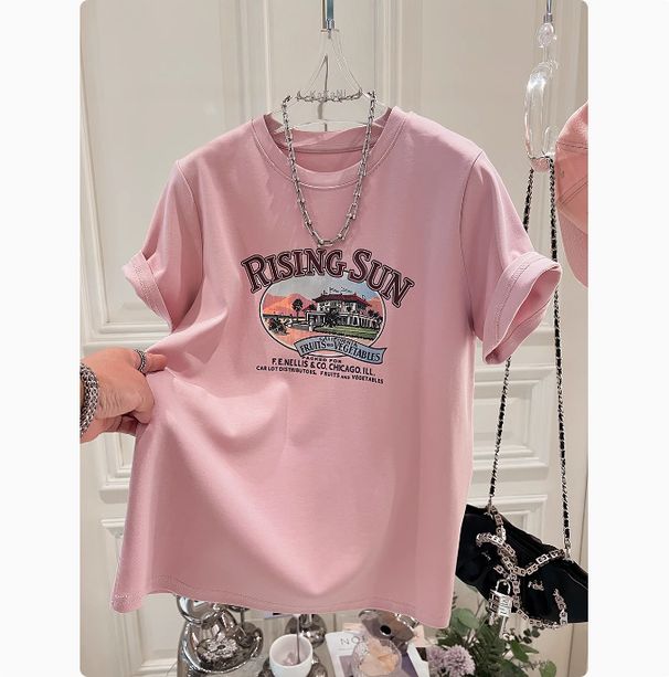 Plus Size Oversized T-Shirt For Women - Soft Cotton Comfort Tee With Bold Letter Print, Flowy Fit For Everyday Wear_ecoleips.com