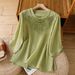 This New-Style Chinese-Inspired, Loose-Fitting, Artistic And Retro Top Features Five-Quarter Sleeves, A Stylish Design W_ecoleips.com