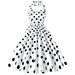 Retro Polka Dot Halter Neck High Waist Full Skirt Dress for Women European American Style Stage Group Performance Cross Border Spot Goods_ecoleips.com