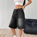 Women's Denim Shorts – Relaxed Fit Mid-Rise Washed Blue/Black Bermuda Shorts (XS-2XL) – Casual Comfort For Summer & Travel_ecoleips.com