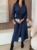 Women's New Spring Summer Solid Dress Fashion Elegant Causal Balck Long Sleeve Button Holiday Party Dresses For Women Robe Femme_ecoleips.com