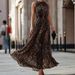 Elegant Leopard Print Sleeveless Maxi Dress For Women, Flowy A-Line Silhouette With Waist Definition For Chic Casual & Office Wear_ecoleips.com