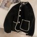 Faux Shearling Jacket – Women’s Oversized Round-Neck Fall Coat, Soft Fleece-Like Polyester Outerwear (Khaki/Black/Cream, M-3XL)_ecoleips.com