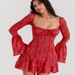 Women's Clothing Autumn new women's clothing Temperament and fashionable slim lace trumpet long sleeved strappy A hem dress for women_ecoleips.com
