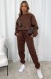 Autumn Winter Solid Color Crew Neck Pullover Pants Women's Fashion Casual Long Sleeve Sweatshirt Set New Arrival_ecoleips.com
