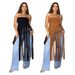 Women's Suede Long Dress Sexy Strapless Tassel Detail Cross Border Fashion for European And American Markets Solid Color_ecoleips.com