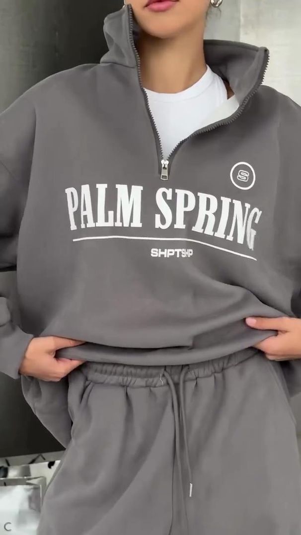 Oversized High-Neck Zip Detail Sweatshirt - Thickened Letter Print Pullover For Streetwear & Hip-Hop Fashion_ecoleips.com