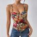 Women's Retro Floral Slim Fit Camisole French Vest Bustier Sexy Fishbone Bra European Top For Spring/Autumn Summer_ecoleips.com