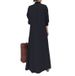 Aria Basics Aria Basics 2022 European And American Casual Solid Color Turn-down Collar Long-sleeve Pocketed Simple Loose Long Shirt Dress,_ecoleips.com