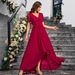 Women's Clothing Burgundy Bridal Dress, Elegant And Sophisticated Women's Dress, Evening Gown._ecoleips.com