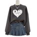 Women's Thickened Long Sleeved Sweatshirt Pure Cotton Printed Fleece Lined Korean Style Versatile T-Shirt for Autumn Winter_ecoleips.com