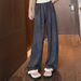 Suitable For All Seasons For Women Summer 2025 New Style Draped Loose Tie-Dye Cotton Linen Wide-Leg Ice Silk Sun Protection Cool Pants_ecoleips.com