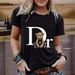 Women's Casual Short Sleeve T-Shirt With Letter Print - Stylish Round Neck Cotton Blend Tee For Summer - Streetwear Fashion (Multiple Colors & Sizes)_ecoleips.com
