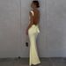 2024 Spring New Fashion Women's Fashionable Strap Sexy Backless Bow Slim Fit Bodycon Dress_ecoleips.com
