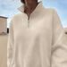 Women's Half-Zip Pullover Hoodie - Soft & Breathable Casual Sweatshirt For Outdoor & Streetwear (Grey, Black, Taupe, Dark Grey) - XS To XXL_ecoleips.com