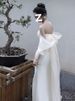 Light Dress Niche High-End Feel 2025 New Bride Exit Wedding Reception Veil Simple Strapless Evening Gown_ecoleips.com