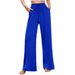 Women's Elastic Waist Pull-On Pants With Pockets, Casual Straight Leg Trousers For Everyday Wear_ecoleips.com
