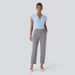 Women's Clothing Women's High Waist Side Pocket Nine Point Pants Business Casual Yoga Pants_ecoleips.com