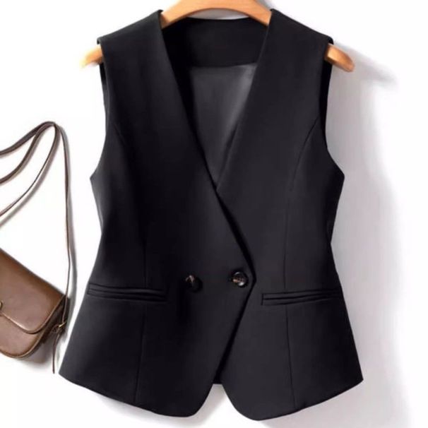 Aria Basics Women's Spring Autumn Sleeveless Short Outerwear Vest, Light Stylish, Versatile And Fashionable_ecoleips.com