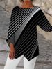 Spring Summer Geometric Print Long Sleeve Round Neck Women's Shirt In Stock 2023 Amazon AliExpress WISH Cross Border_ecoleips.com