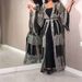 Verve 2025 New Women's Fashion Gold Foil Flared Sexy Long Dress With Cape For Banquet Evening Gown_ecoleips.com