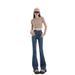 Slim-fit, Slimming, Slightly Flared Jeans Petite Women, Cropped Pants For Spring, High-waisted, Tight-fitting,_ecoleips.com