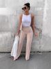 K Casual Pants Temperament Commuting Micro Flared Pants Versatile Fashion Wide Leg Pants_ecoleips.com