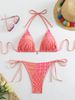Women's Clothing New Bikini Hot Selling Printed Lace Up Sexy Bikini Split Swimsuit Swimsuit_ecoleips.com