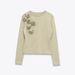 Women's New Slim-fit And Thin Flower-decorated Knitted Sweater_ecoleips.com