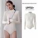Aria Basics Women's Slimming, Tummy-concealing, Conservative One-piece Long-sleeve Sun-protective Diving Surfing Suit For Hot Spring_ecoleips.com